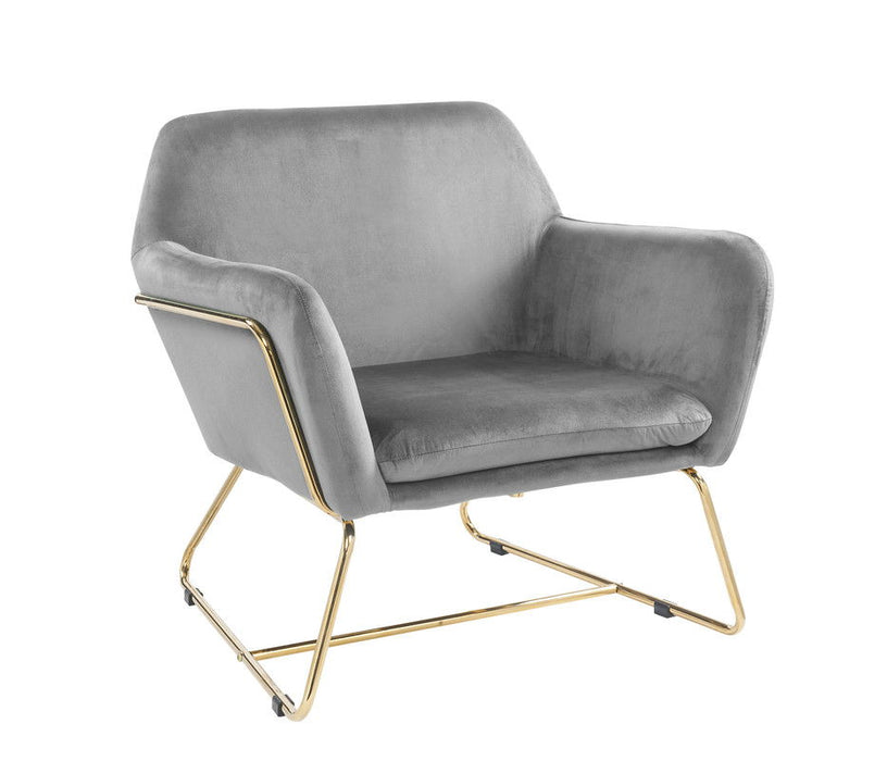 Keira - Velvet Accent Chair With Metal Base