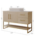 Bathroom Vanity With Vessel Sink Accent Free Standing Cabinet - Ameican White Oak / Gold / White Home Essentials