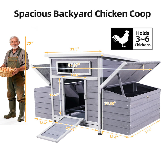 Large Chicken Coop Outdoor Hen House With Dual Nesting Boxes Daily Nest