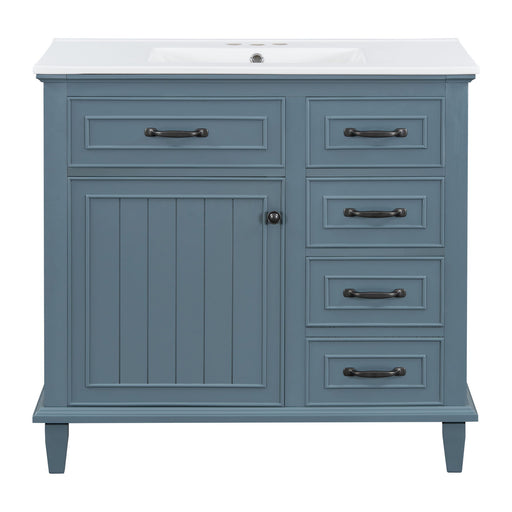 Modern Bathroom Vanity With Sink Top, Flip Drawers, Adjustable Shelf Hearth and Haven