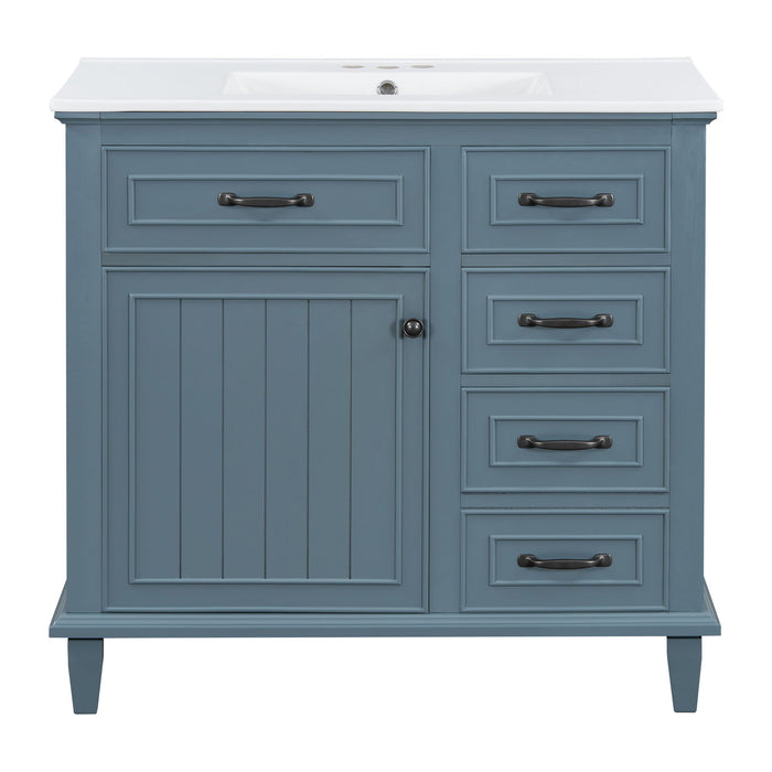Modern Bathroom Vanity With Sink Top, Flip Drawers, Adjustable Shelf Hearth and Haven