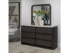 Keaton - Double Drawer Dresser With Portrait Mirror - Black Magnussen Furniture