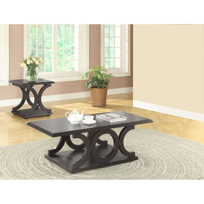 Monticello - 2 Piece Coffee And End Table Set - Cappuccino Furniture Max
