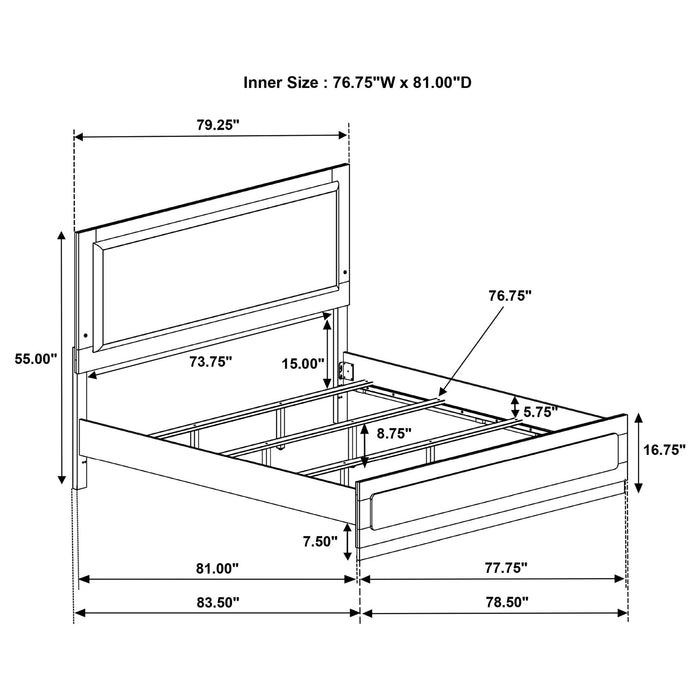 Sophia - Panel Bed With LED Headboard Furniture Max