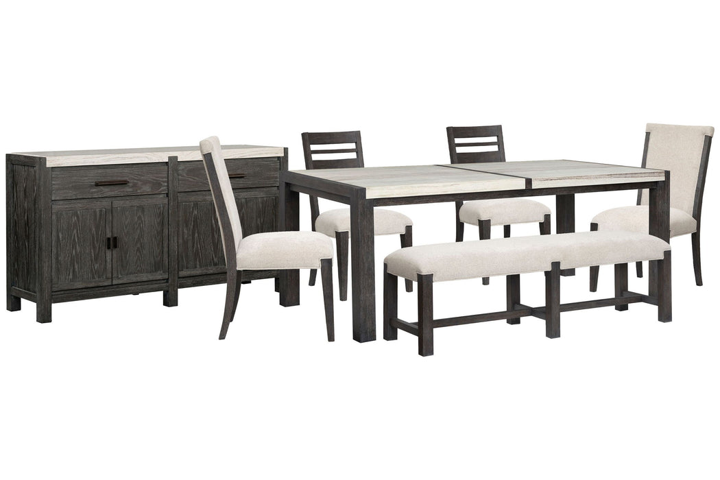Plum Creek - 7 Piece Rectangular Dining Table Set Magnussen Furniture