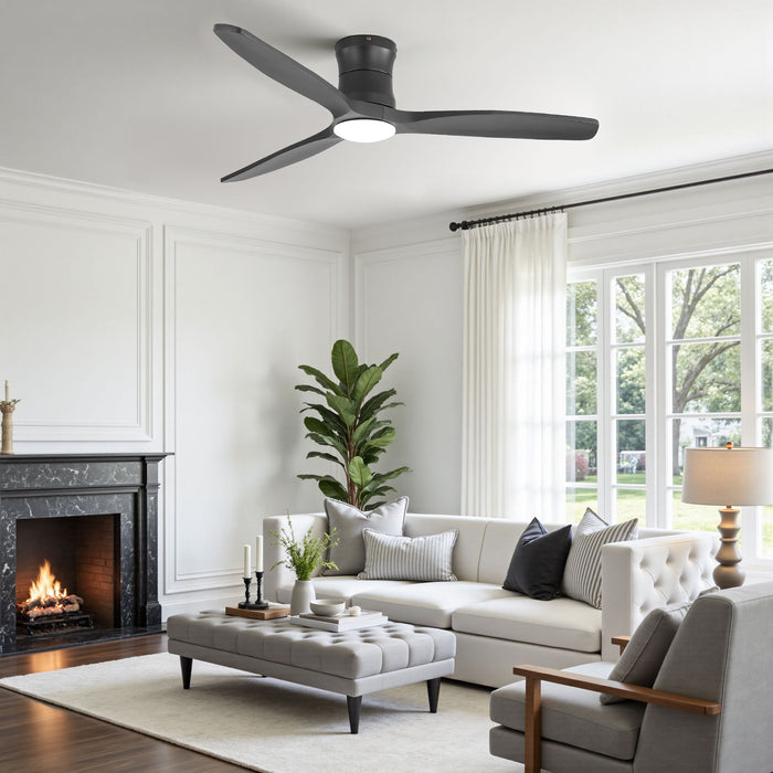 52" Ceiling Fan With Light, Dimmable DC Reversible Motor, 3 Blades Daily Nest