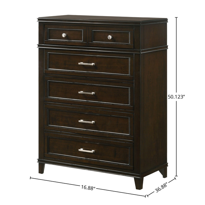 Merlot - 5 Drawer Chest - Mahogany