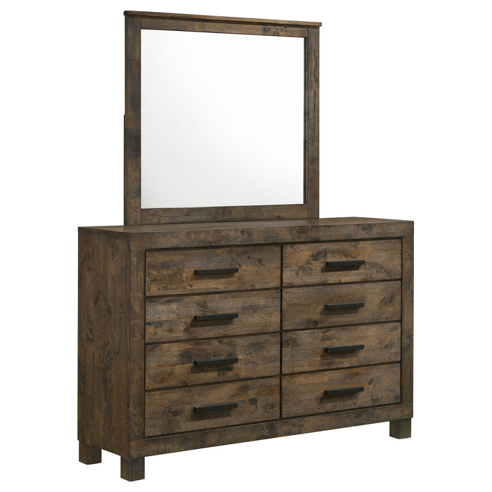 Bren - 8 Drawer Dresser With Mirror - Rustic Brown Furniture Max