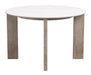 Oceanveil - Round Dining Table - White / Light Brown Zuo Modern