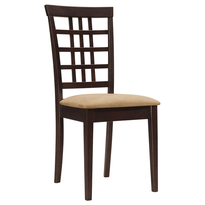 Lattice Back Side Chair (Set of 2) - Brown Furniture Max