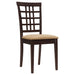 Lattice Back Side Chair (Set of 2) - Brown Furniture Max
