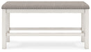 Robbinsdale - Dbl Counter Height Upholstered Dining Bench - Antique White Signature Design by Ashley®
