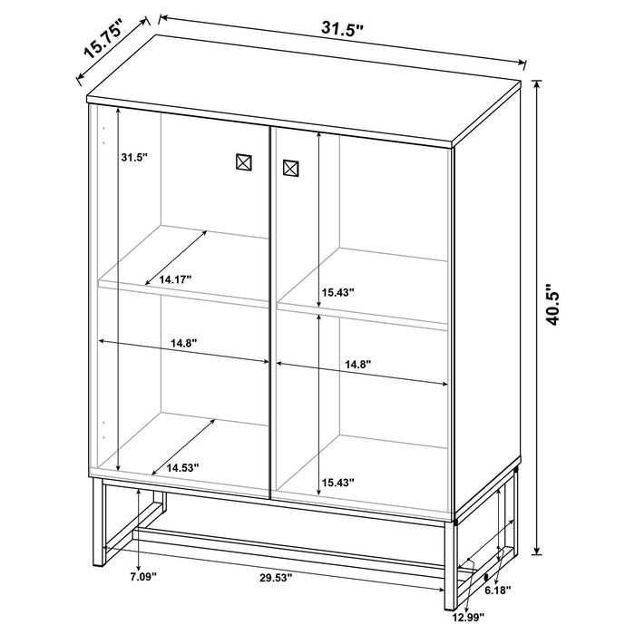 Sager - 4 Shelf Accent Cabinet - Oak Furniture Max