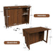3 In 1 Foldable Side Table With 4 Storage Shelves Home Essentials
