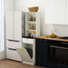 Tall Narrow Fluted Storage Cabinet With Trash Bin Compartment For Kitchen (Trash Can Not Included) Home Essentials