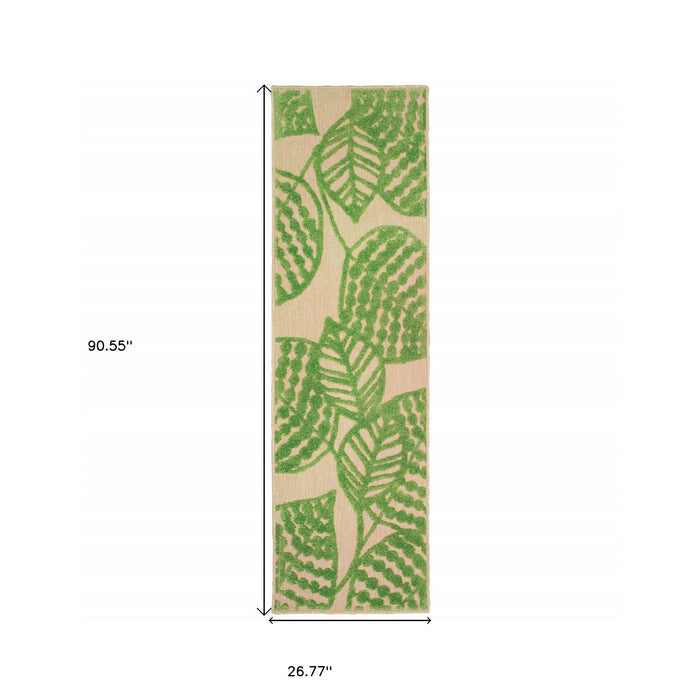 Floral Outdoor / Indoor Area Rug - Green