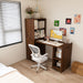 Stretchable Office Desk With Storage Shelves And Mobile Wheels Home Essentials