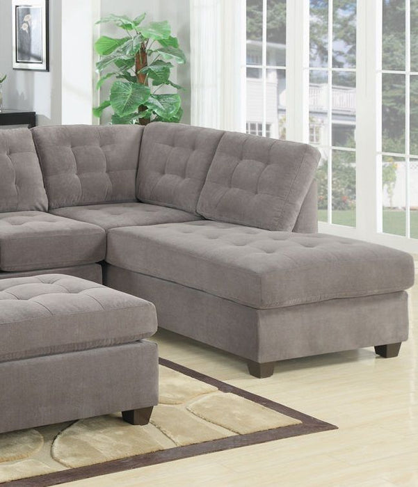 Living Room Sectional Waffle Suede Charcoal Color Sectional Sofa Pillows Couch Tufted Cushion Contemporary (No Ottoman)