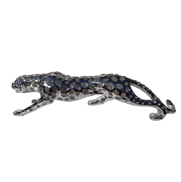 Ambrose Diamond Encrusted Chrome Plated Panther (29" X 7"W X 8"H)