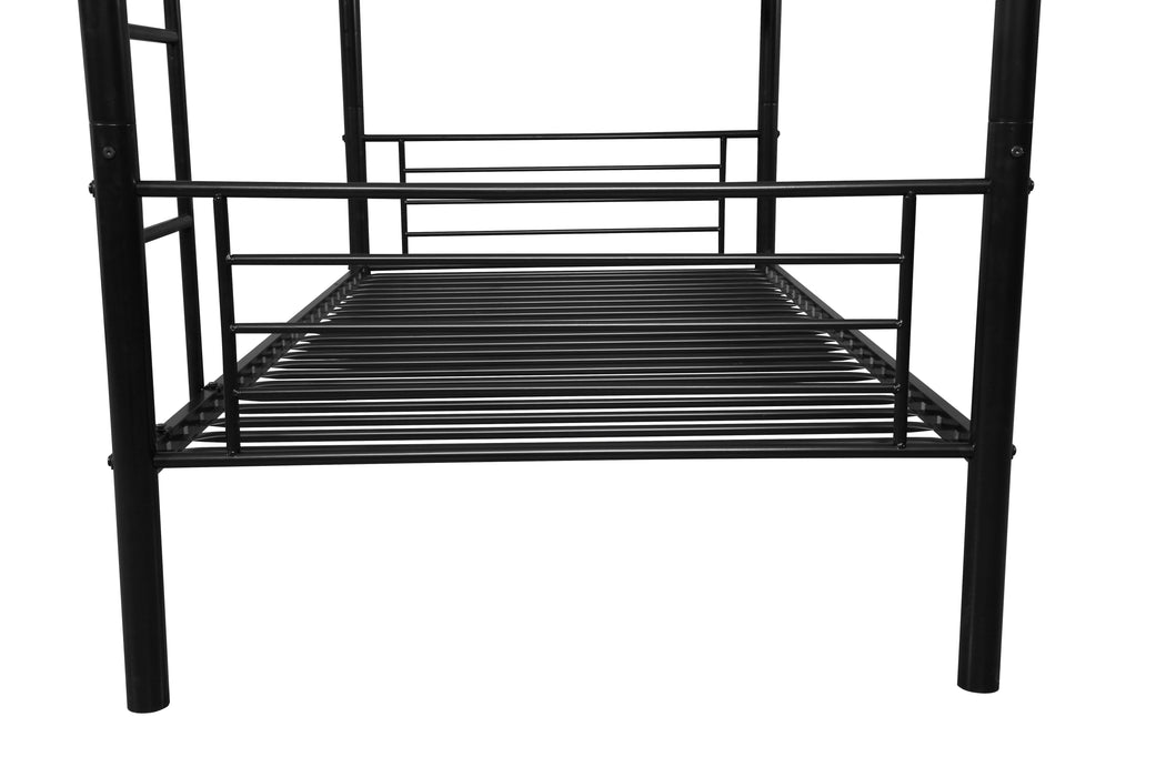 Metal Bunk Bed With Trundle Black