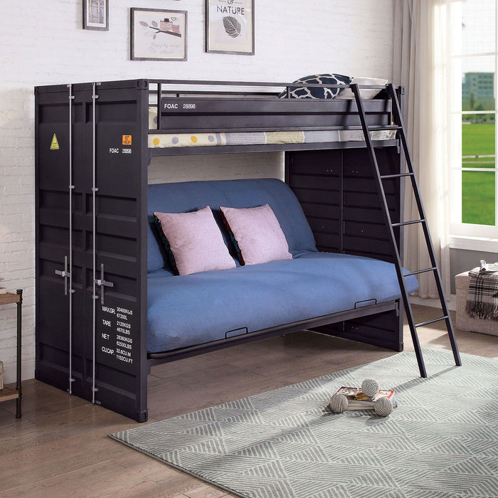 Lafray - Twin Bunk Bed With Futon Base - Black