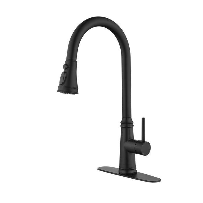 Single Handle High Arc Pull Out Kitchen Faucet, Single Level Stainless Kitchen Sink Faucets With Pull Down Sprayer