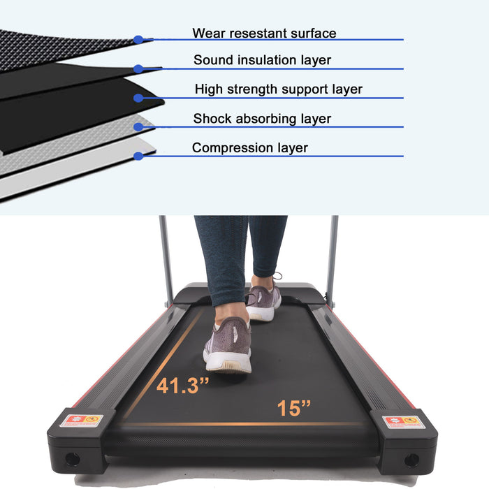 Fyc Folding Treadmill For Home With Desk 2. 5Hp Compact Electric Treadmill For Running And Walking Foldable Portable Running Machine For Small Spaces Workout, 265Lbs Weight Capacity