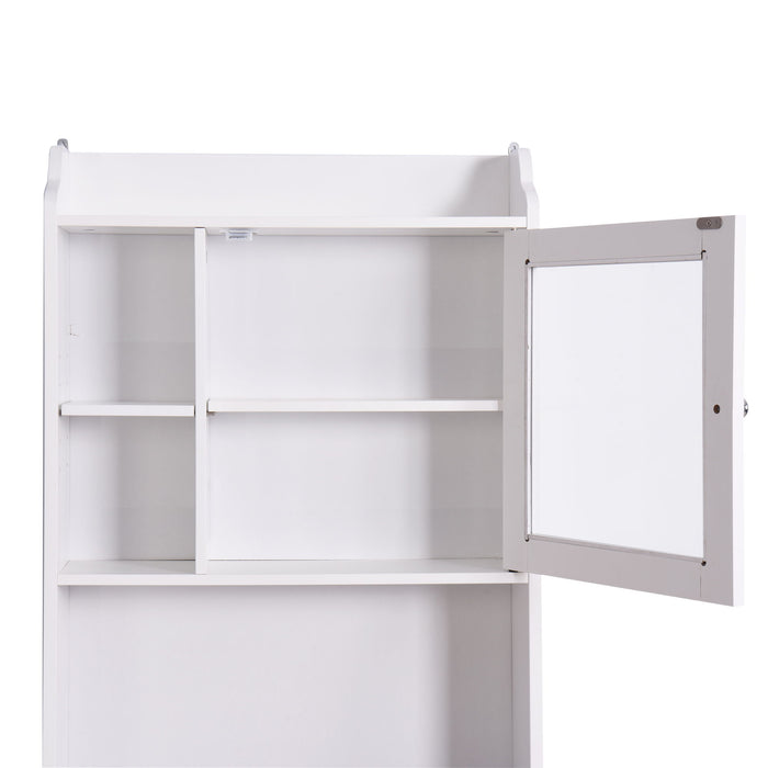 Modern Over The Toilet Space Saver Organization Wood Storage Cabinet For Home - Bathroom - White