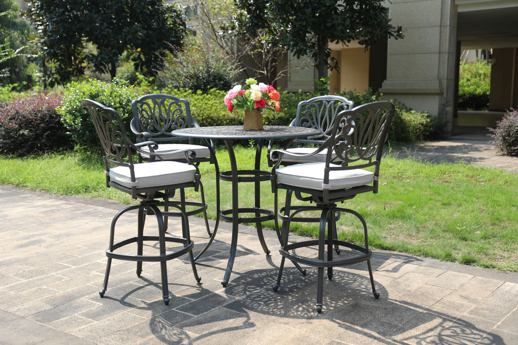 Round 4 Person, Bar Height Dining Set With Cushions