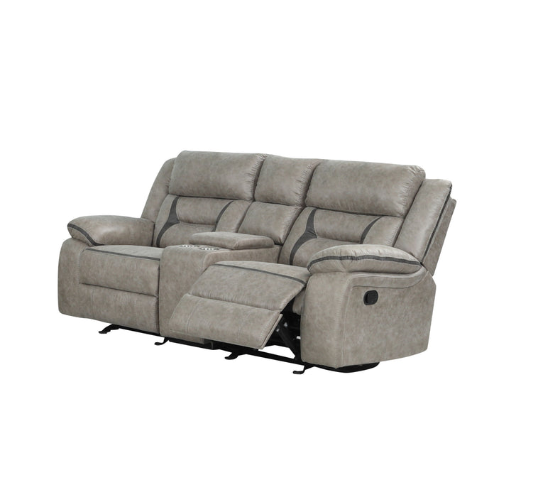 Denali Faux Leather Upholstered Loveseat Made With Wood Finished In Gray