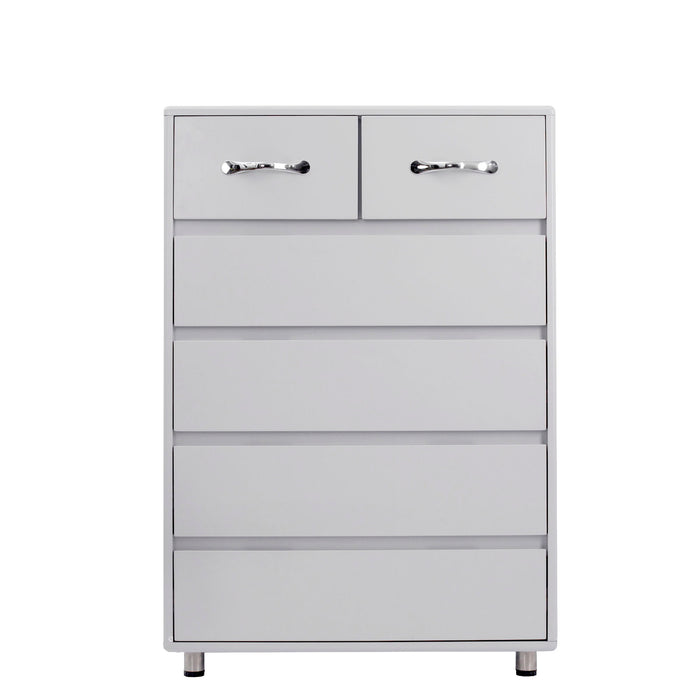 Six Drawer Side Table - Grey