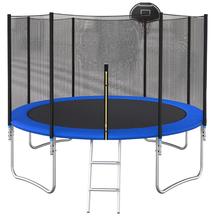 120 Cm Trampoline Outside Safety Net With Basketball Hoop