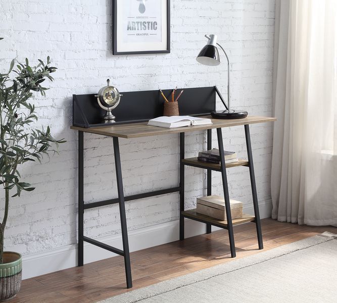 Garima - Writing Desk - Rustic Oak & Black Finish