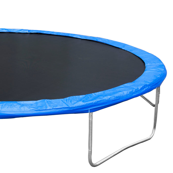 14Ft Trampoline For Adults & Kids With Basketball Hoop, Outdoor Trampolines With Ladder And Safety Enclosure Net For Kids And Adults, 2-Color Cover