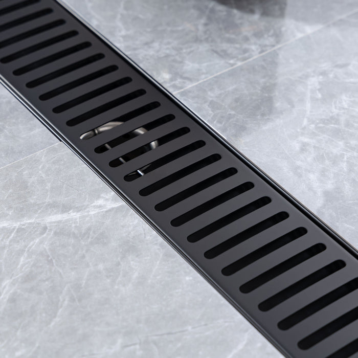 24'' Linear Grid Shower Drain In Matte Black
