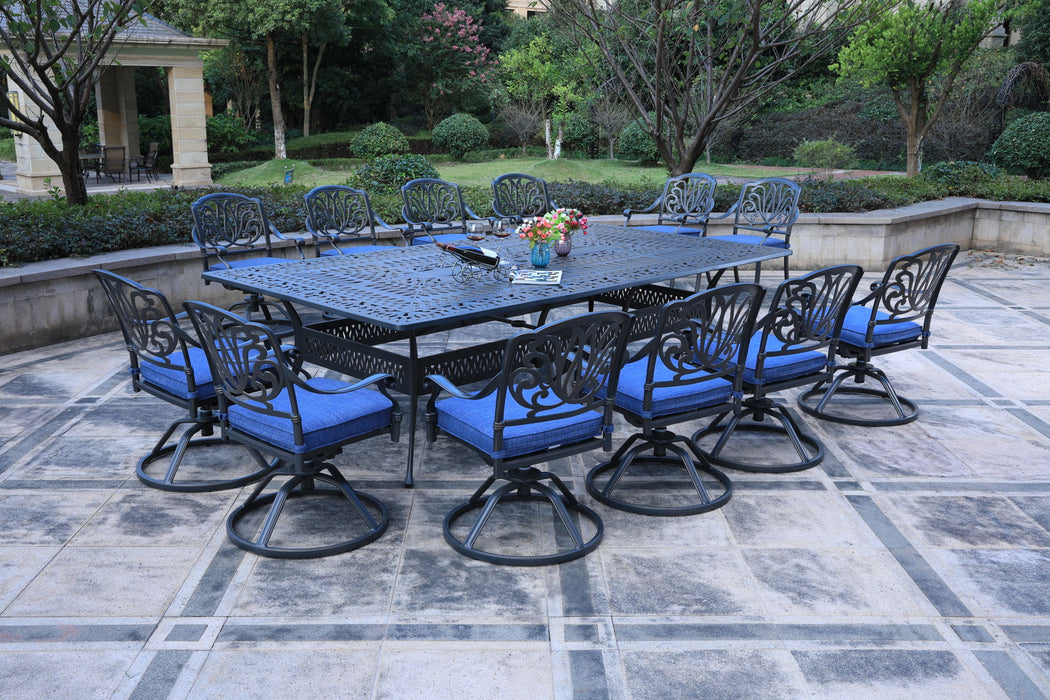 Rectangular 12 Person 108.07" Long Dining Set With Cushions