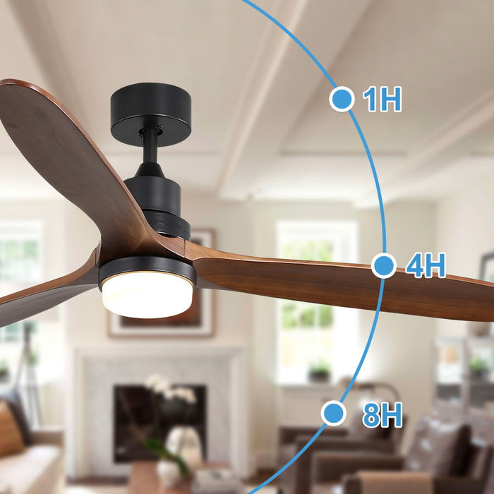 Ceiling Fan With Lights 3 Carved Wood Fan Blade Noiseless Reversible Motor Remote Control (Will Be Arrived In Next 10 Days)