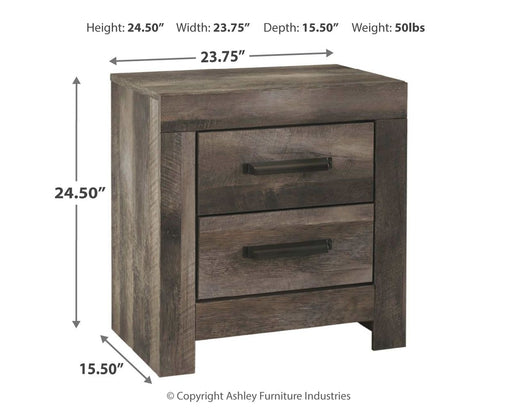 Wynnlow - Two Drawer Night Stand - Gray Signature Design by Ashley®