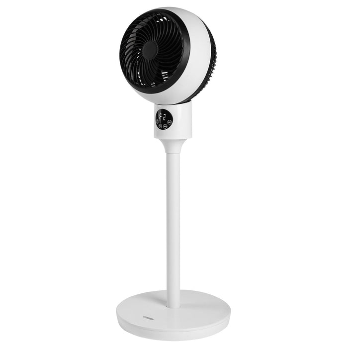 Circulating Stand Fan For Home Bedroom With Remote, Standing Fans Ocillation 70 °, Pedestal Fan 3 Speeds, 3 Modes, 15Hour Timing, Led Display, For Indoor, Bedroom And Home Office, 7 Inch, White