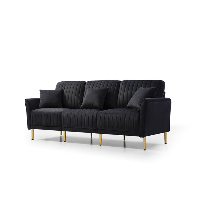 3 Pieces Sectional Sofa Set For Living Room, 2 Pieces Of Two - Seater Sofas And 1 Piece Of 3-Seater Sofas,, 3 Pieces Couch Set With, Sectional Couches For Living Room, 3-Seater +Sofa + Loveseat - Black