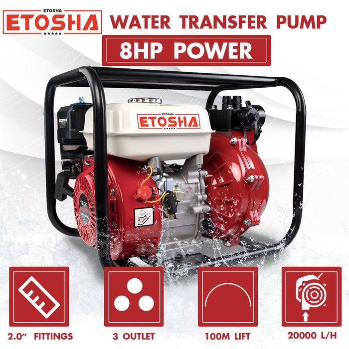 Zemanor Gas Water Pump 8Hp Transfer 1.5'' Irrigation Fire Fighting Hi - Flow