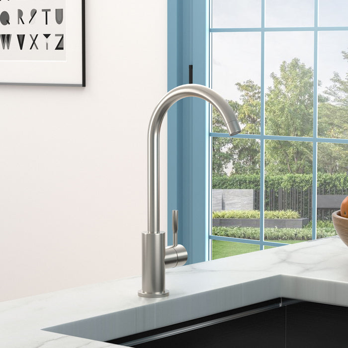 Kitchen Sink Faucet With Single Handles, Brushed Nickel