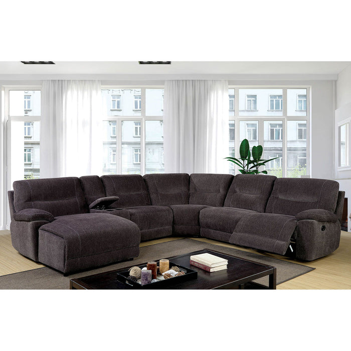 Zuben - Sectional With Console - Gray