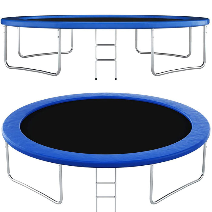 10Ft Round Trampoline With Safety Enclosure Net‚ Ladder, Spring Cover Padding - Blue