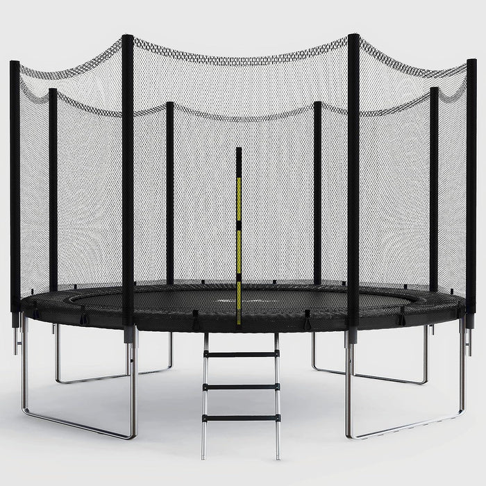 Simple Deluxe Trampoline For Kids With Safety Enclosure Net 14Ft Wind Stakes Simple Deluxe 400Lbs Weight Capacity Outdoor Backyards Trampolines With Non-Slip Ladder For Children Adults Family, Black