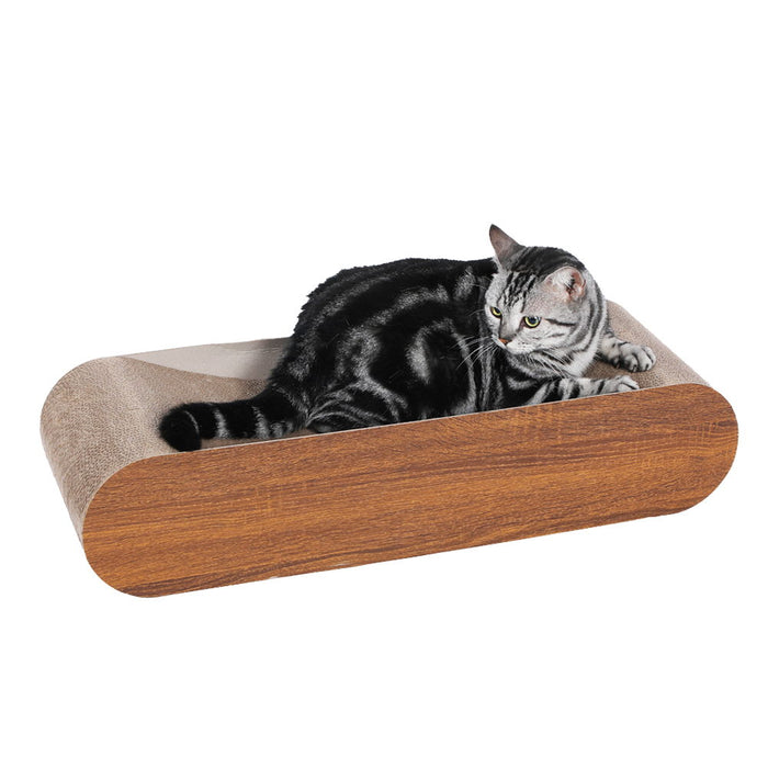 Fluffydream Cat Scratcher, Cardboard Lounge Bed, Bone Shape Design, Recyclable Corrugated Scratching Pad, Stable And Durable, Furniture Protector, Reversible, Wood