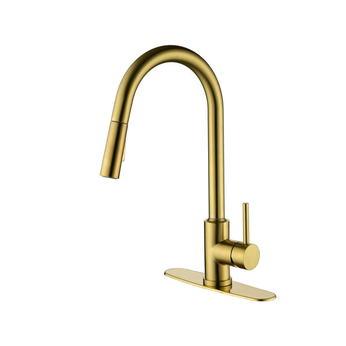 Kitchen Faucet, With Pull Down Sprayer - Gold