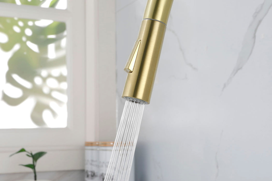 Kitchen Faucet, With Pull Down Sprayer - Gold