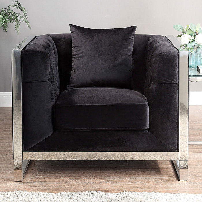 Evadne - Chair With Pillow - Black