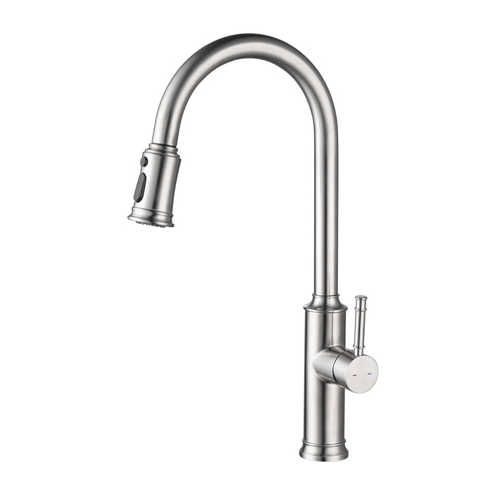 Kitchen Faucet With Pull Out Sprayer - Brushed Nickel